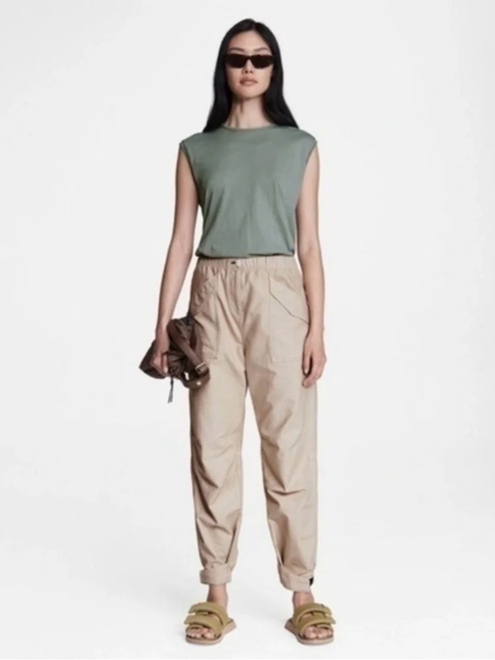 Rag & Bone Khaki Angela Field Cargo Jogger Pants Size Small Preppy Festival Gorp